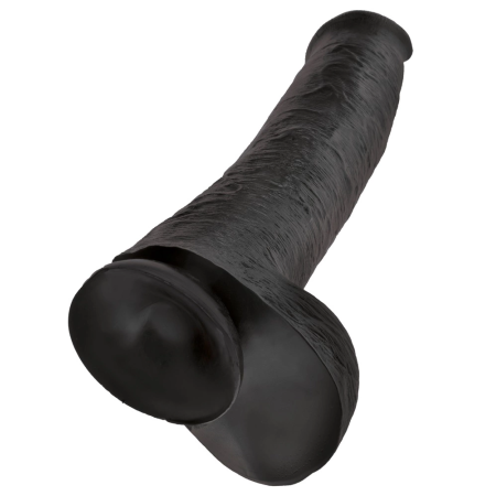 King Cock 15" Anatomical Model with Suction Cup & Strap-On Compatibility, Dark