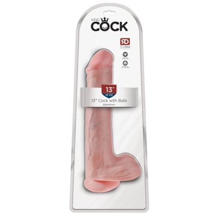 Pipedream King Cock 13'' Model with Suction Cup & Detailed Surface, Black