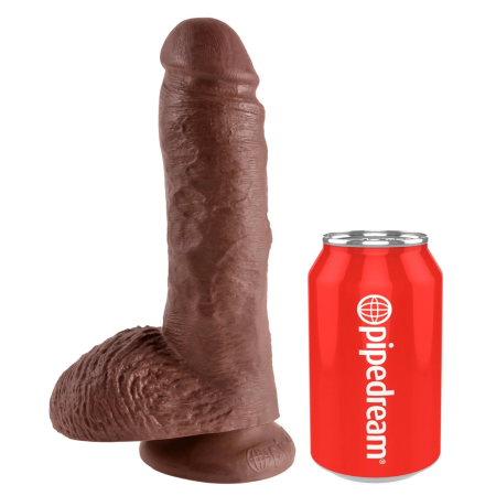 Pipedream King Cock 8" Model with Suction Cup & Detailed Texture, Brown