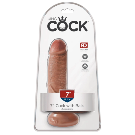 Pipedream King Cock 7" Anatomical Model with Suction Cup, Tan