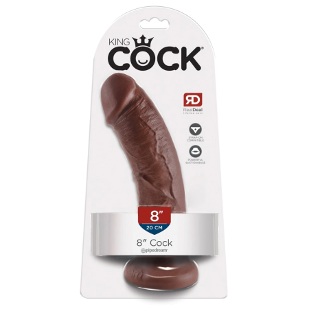 Pipedream King Cock 8" Intimate Model Brown 21.5 cm with Suction Cup