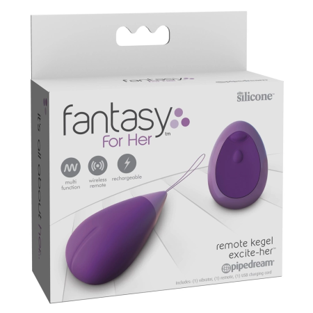 Fantasy For Her Remote Kegel Excite Her Purple Silicone Intimate Trainer
