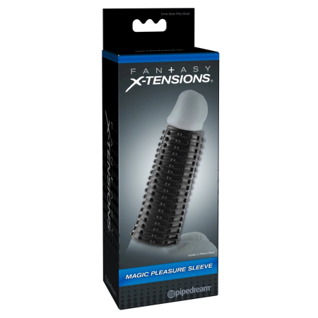 FXTM Pleasure Sleeve Dark - Flexible Textured Intimate Enhancer 13.9 cm