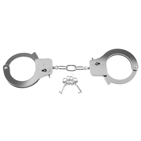 FFS Metal Handcuffs Silver - Adjustable Restraint System, 2 Keys