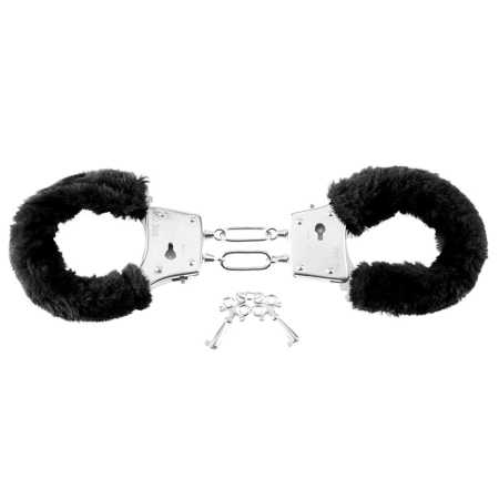 FFS Beginner’s Fury Soft Plush Adjustable Handcuffs - Black
