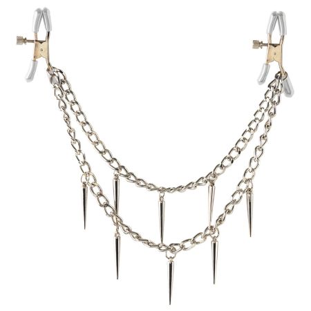 FFS Rock Hard Adjustable Nipple Clamps with Metal Chain 31cm