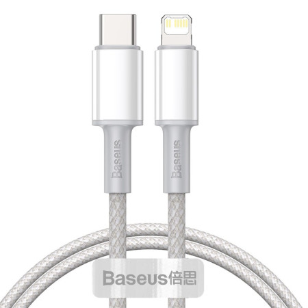 Baseus USB-C iki Lightning kabelis, 20W, 1m, baltas