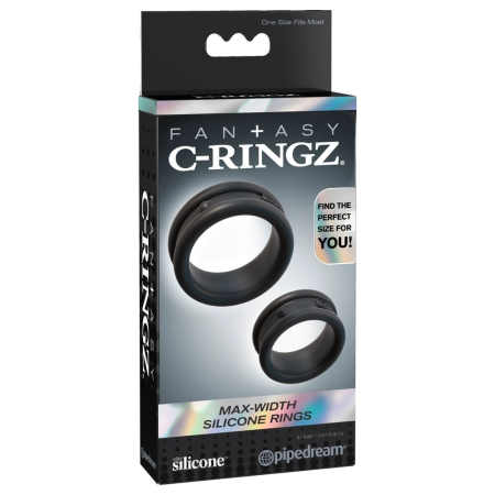FCR Max Width Silicone Rings Set Anatomical Silicone 2 Sizes Black