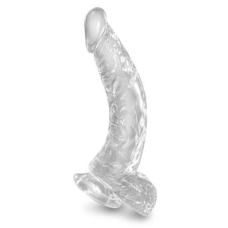King Cock 7.5 Inch Model with Suction Base and Strap-On System, Beige