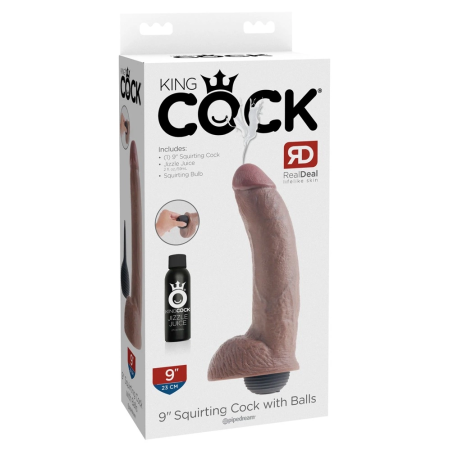 King Cock 9" Intimate Jet System with Ball, 23 cm, PVC, Silicone