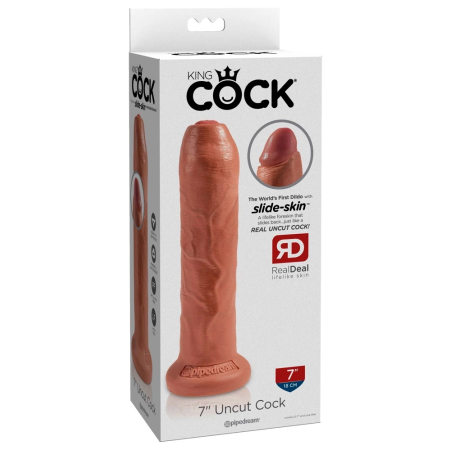 Pipedream King Cock 7" Uncut Tan Intimate Model with Suction Base PVC