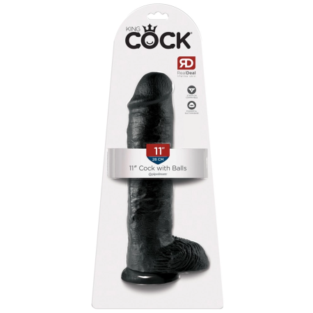 King Cock 28 cm Anatomical Model with Suction Cup Dark PVC
