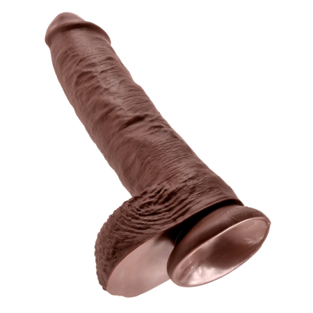 Pipedream King Cock 10 Inch Balls Brown Anatomical Model PVC