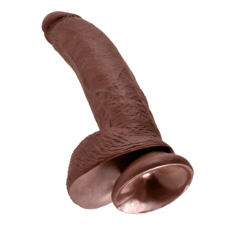 King Cock 9" Anatomical Model with Suction Cup Brown 22.9 cm