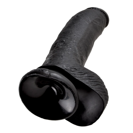 King Cock 9" Anatomical Model with Base Dark PVC 22.9cm