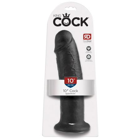 Pipedream King Cock 10" Dark - Anatomical Model with Suction Cup, 25 cm