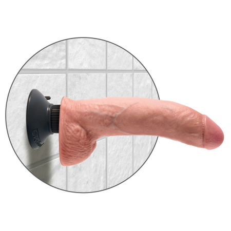 Pipedream King Cock 9" Flexi Vibrating Model with Suction Cup, Beige