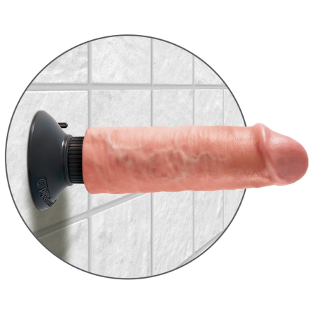 Pipedream King Cock 6" Flexible Vibrating Model with Suction Cup, Beige