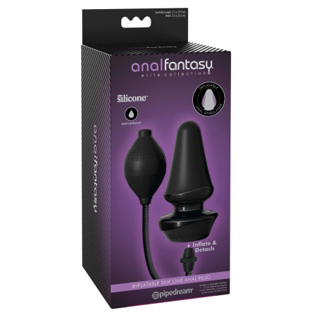 AFE Silicone Inflatable Anal Trainer Plug 12.4 cm Black Waterproof