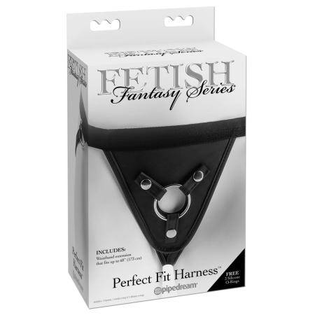 Perfect Fit FFS Adjustable Vinyl Harness with Multiple Rings, Black