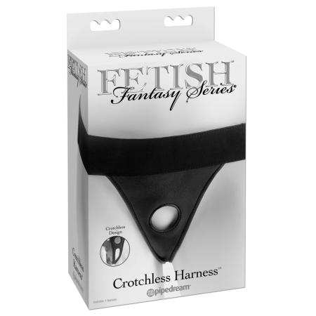 FFS Adjustable Open-Crotch Harness Black, Universal Waist, Vinyl Finish