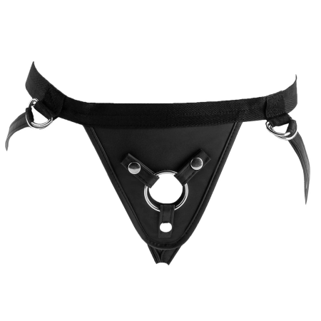 Perfect Fit FFS Adjustable Vinyl Harness with Multiple Rings, Black