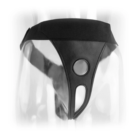 FFS Adjustable Open-Crotch Harness Black, Universal Waist, Vinyl Finish