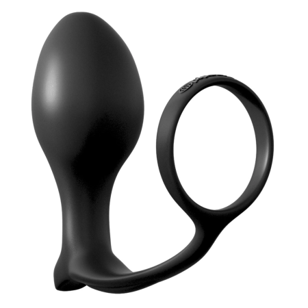 AFC Ass-Gasm Advance Silicone Intimate Ring & Plug 10.1cm Black