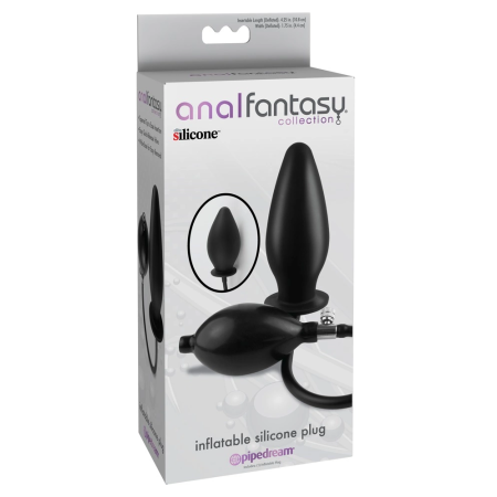 AFC Inflatable Silicone Plug - Adjustable Size, Black, 10.8 cm