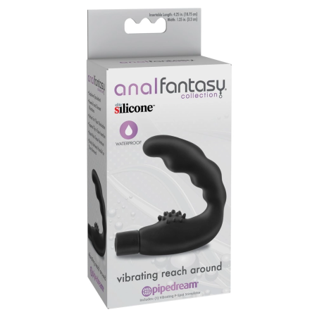 AFC Vibrating Reach Around Black - Prostate Massager, Waterproof, 10.9 cm