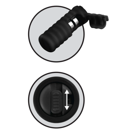 FFSLE Silicone Vibrating Nipple Lassos - Adjustable, 6 cm, Black