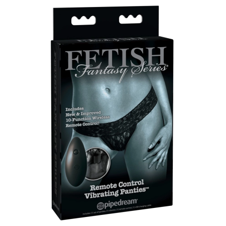 Fantasy For Her RC Rechargeable Vibrating Lace String XS-M Black