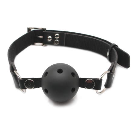 FFSLE Adjustable Airflow Ball Gag Black 4cm - Breathable System