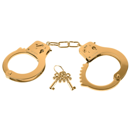 FFS Gold Metal Handcuffs with Safety Release System - Universal Size