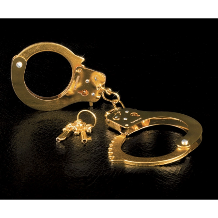 FFS Gold Metal Handcuffs with Safety Release System - Universal Size