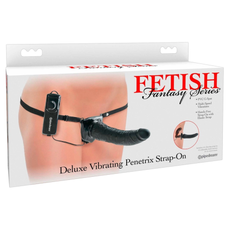 FFS Deluxe Penetrix Dual-Ended Vibrating Strap-On System, Black, PVC