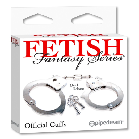FFS Metal Handcuffs Silver Adjustable with Safety Quick-Release 9.6cm