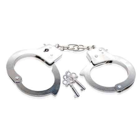 FFS Metal Restraint Cuffs with Adjustable Safety Lock - Silver Finish