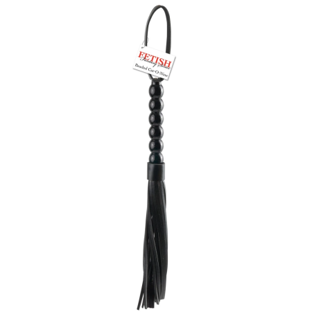 FFS Beaded Cat-o-Nine Tails Intimate Flogger 22cm Black PU Handle
