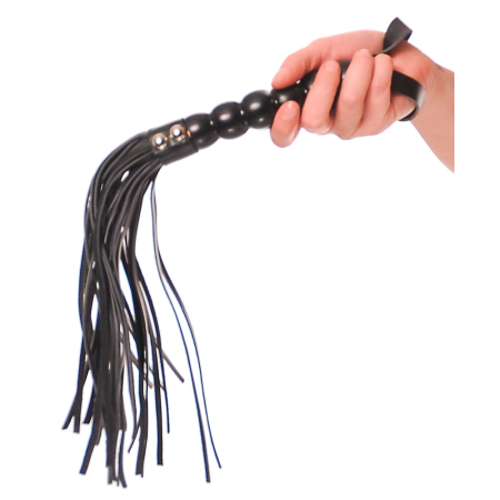 FFS Beaded Cat-o-Nine Tails Intimate Flogger 22cm Black PU Handle