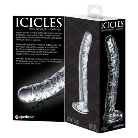 Pipedream Icicles No. 60 Hand-Blown Glass Massage Tool 16.5cm Clear
