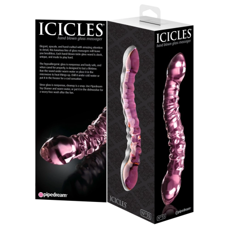 Pipedream Icicles No. 55 Pink Glass Intimate Massager 19.5cm