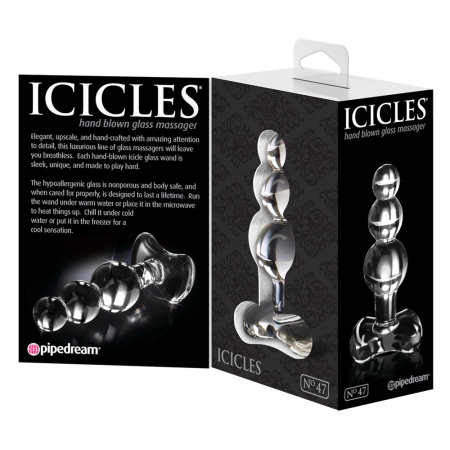 Pipedream Icicles No. 47 Clear Glass Plug 10.5cm Hypoallergenic