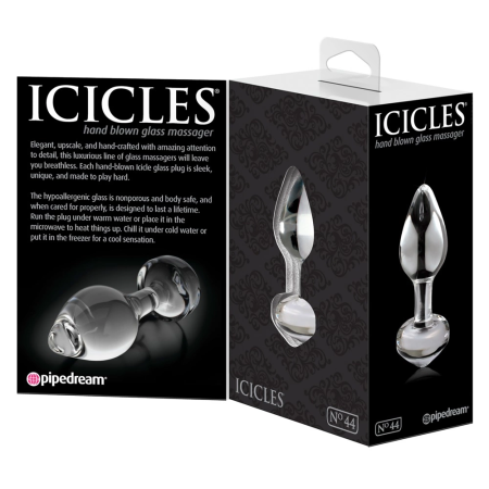Pipedream Icicles No. 44 Glass Massage Plug 8 cm Transparent
