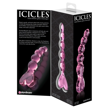 Pipedream Icicles No. 43 Pink Glass Massage Wand 20 cm