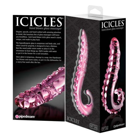Pipedream Icicles No. 24 Pink Glass Intimate Massager 15.5 cm