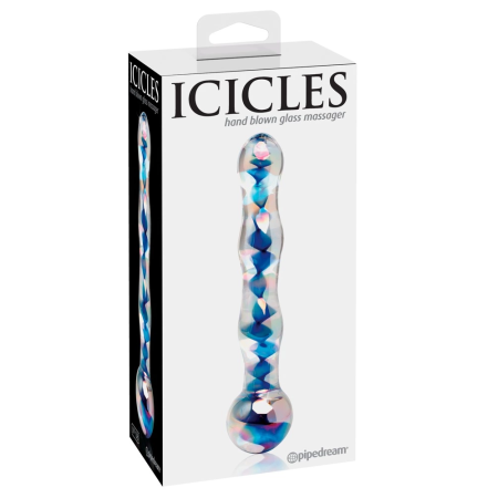 Pipedream Icicles No. 8 Glass Intimate Massager Clear/Blue 17.5cm