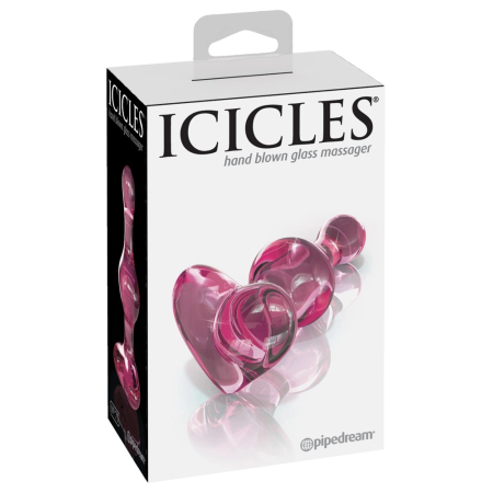 Pipedream Icicles No. 75 Pink Glass Plug - Handcrafted, Hypoallergenic, 9.5 cm