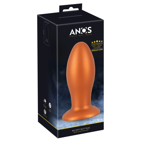 ANOS Soft XL Cone-Shaped Intimate Plug with Suction Base 16 cm Black