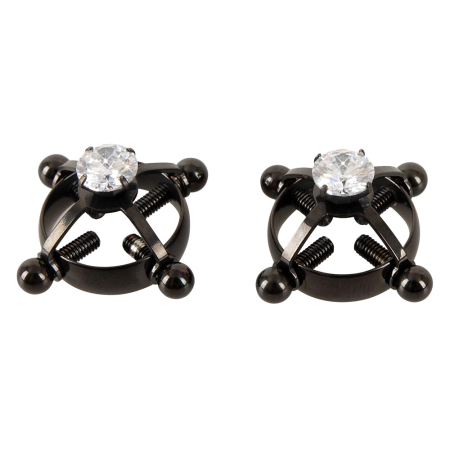 Bad Kitty Shiny Star Adjustable Black Nipple Jewelry - 2 Pieces
